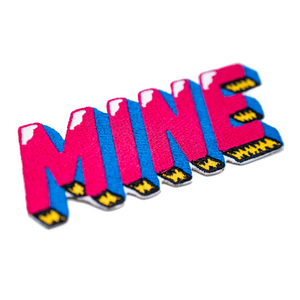 Claim It: Bold 'MINE' Iron-On Embroidered Patch