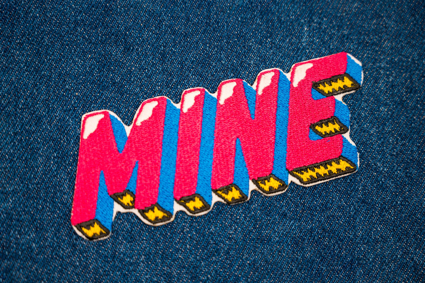 Claim It: Bold 'MINE' Iron-On Embroidered Patch