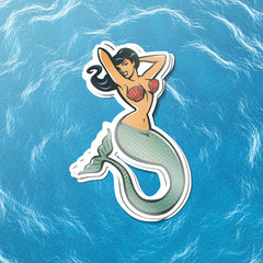 Retro Pinup Mermaid Sticker