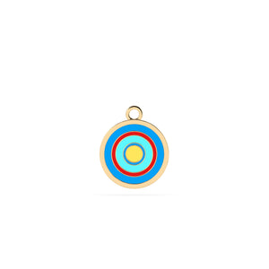 Golden Halo Enamel Pendant Charm Necklace