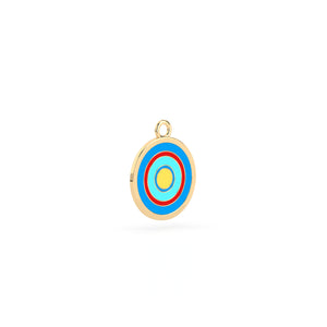 Golden Halo Enamel Pendant Charm Necklace