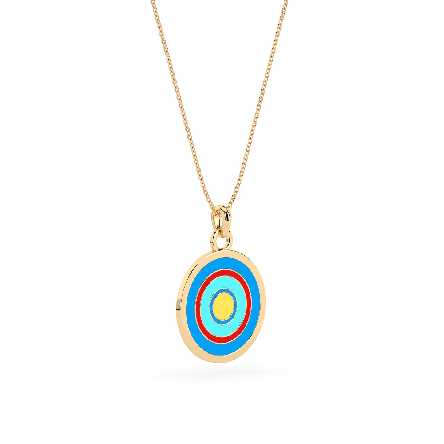 Golden Halo Enamel Pendant Charm