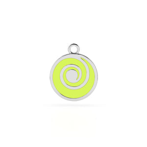 Verdant Vortex Enamel Pendant Charm Necklace