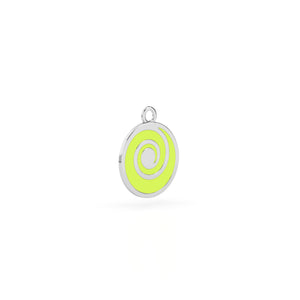 Verdant Vortex Enamel Pendant Charm Necklace