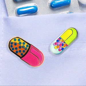 Medical Capsule Pill Enamel Pin Bundle