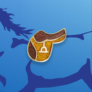 Equestrian Gold-Plated English Riding Saddle Enamel Pin