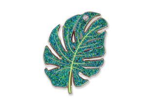 Sparkling Monstera Leaf Enamel Pin