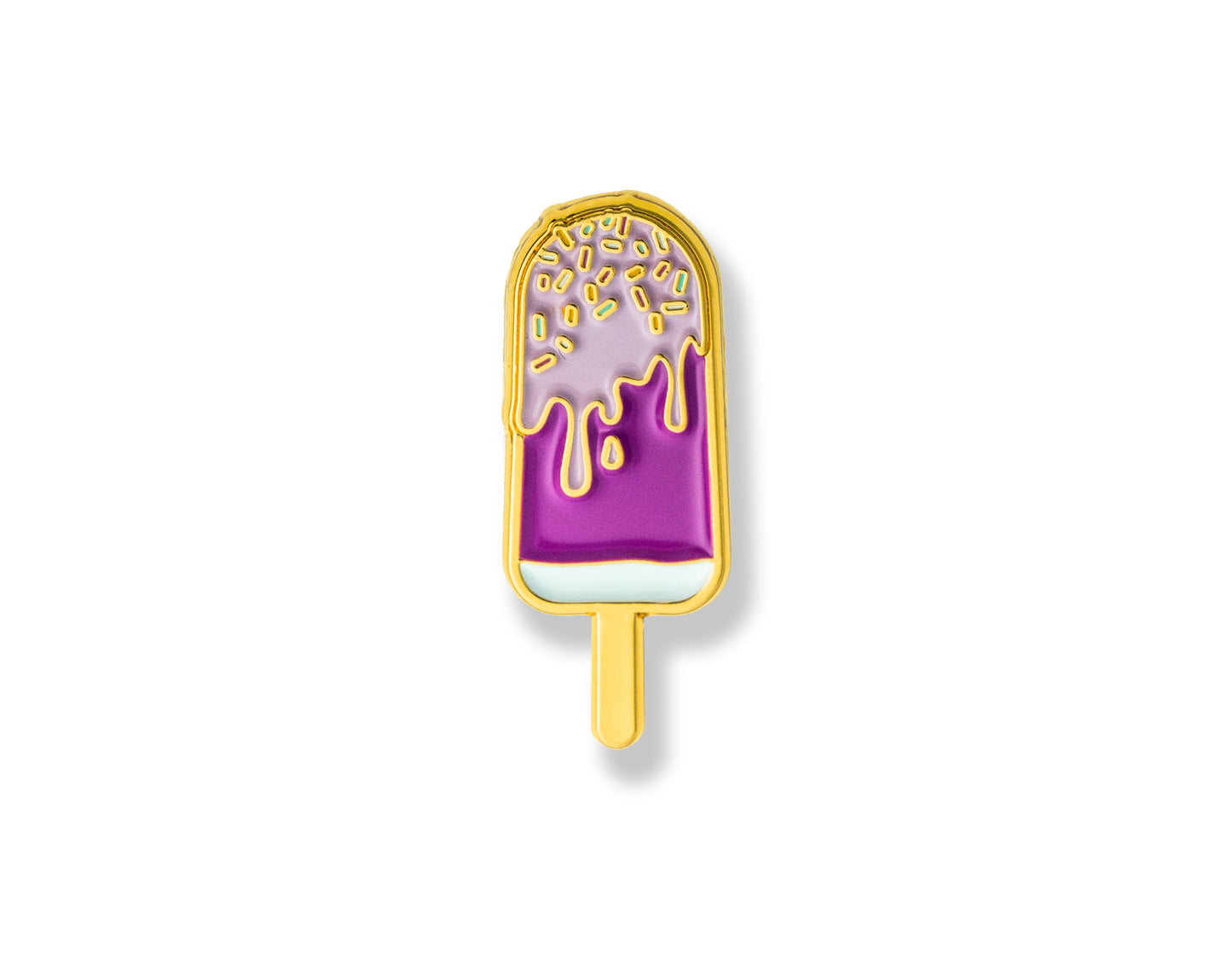 Gold-Plated Melted Ice Cream Pop Enamel Pin – Dripping with Sweet, Summer Charm