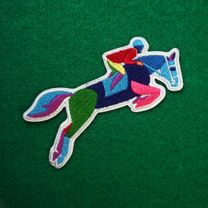 Equestrian Horse Jumping Iron-On Embroidered Patch