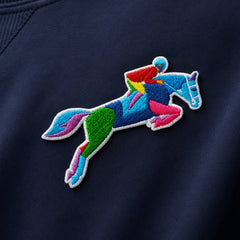 Equestrian Horse Jumping Iron-On Embroidered Patch