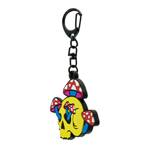 Shroom Skull 3D Rubber Keychain