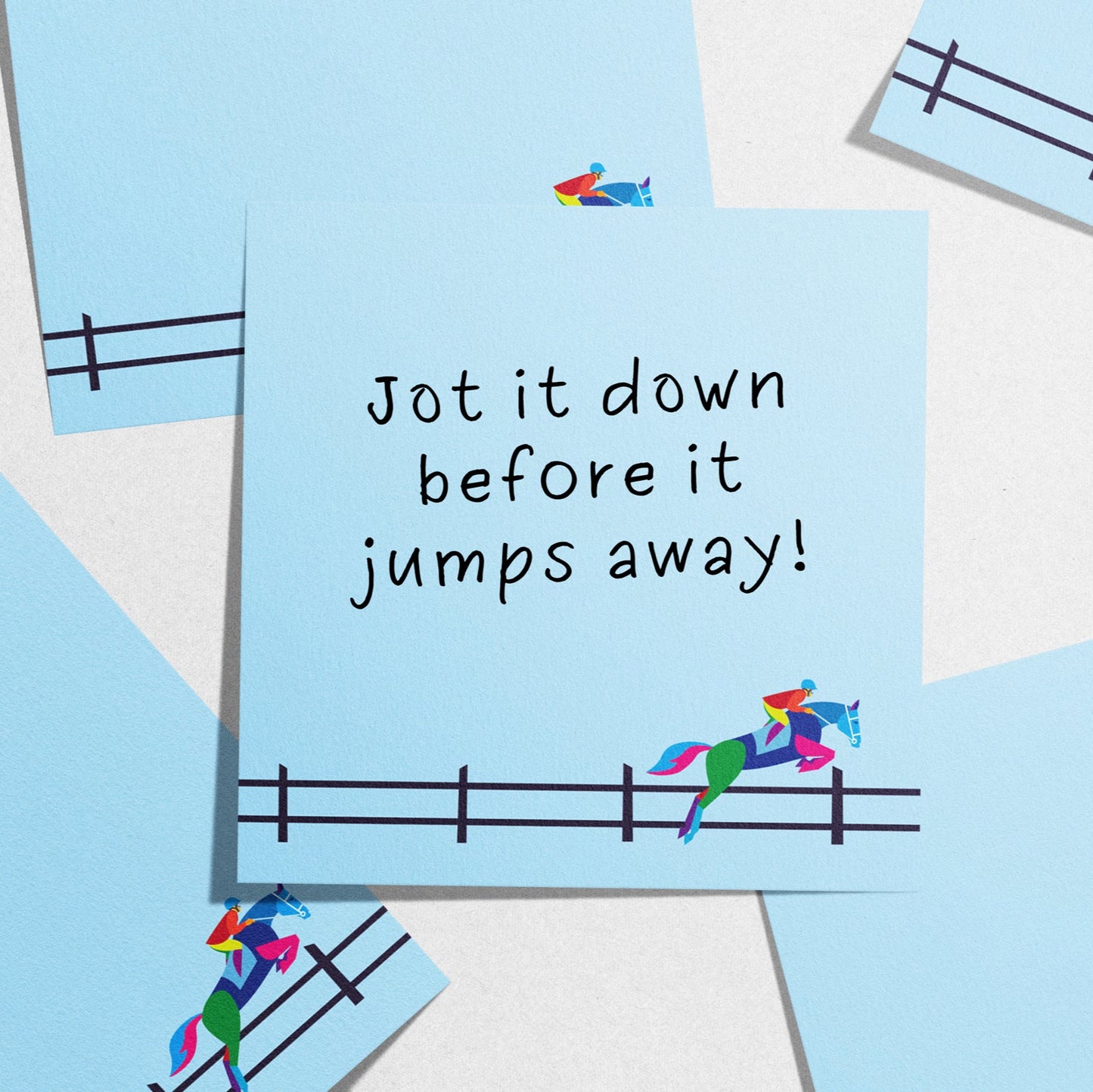 Horse Jumping Sticky Notepads - Pack of 3