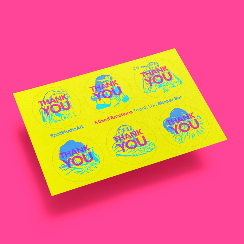 Danke-Stickerbogen "Gemischte Gefühle"