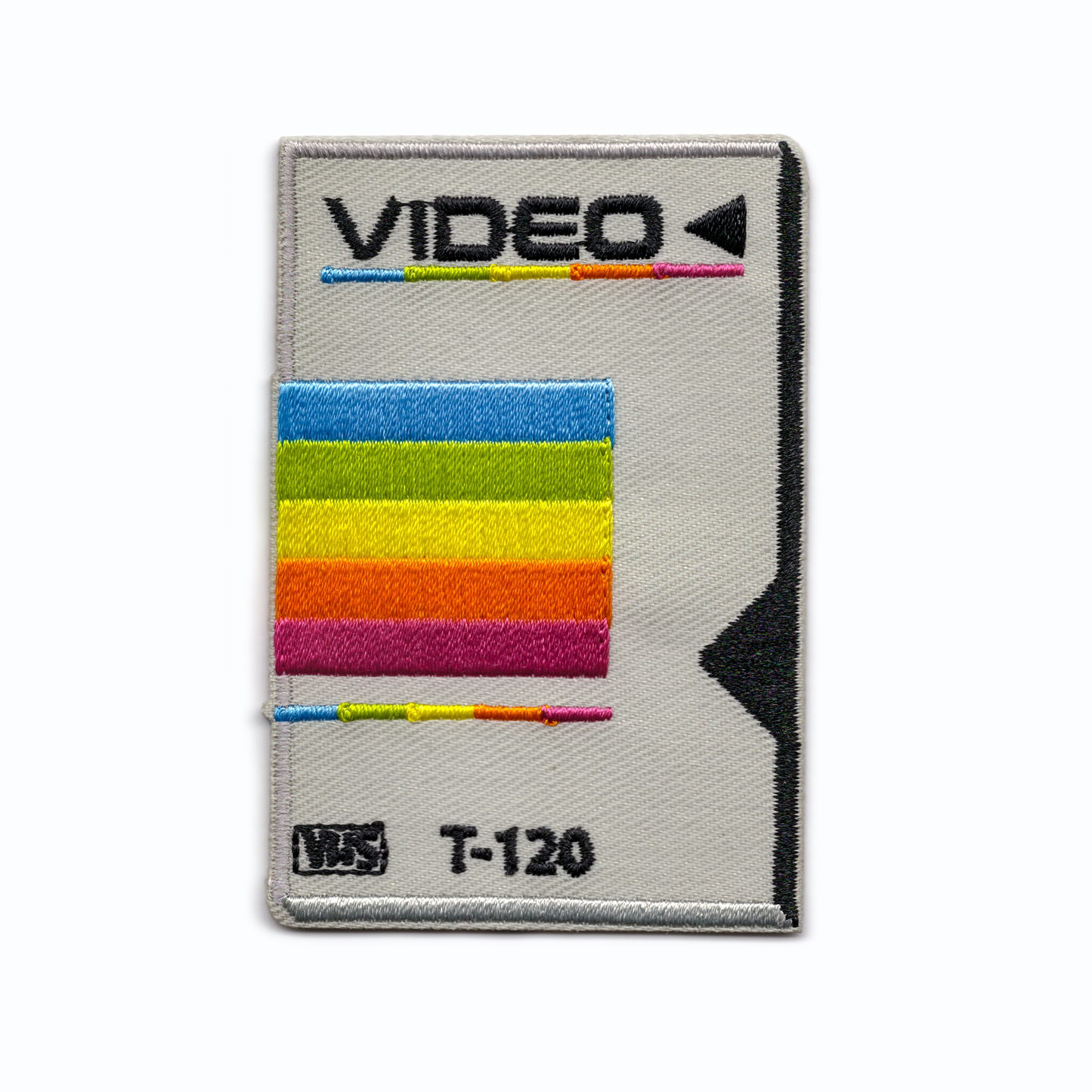 Embroidered Vintage Vibes: Retro VHS Iron-On Patch