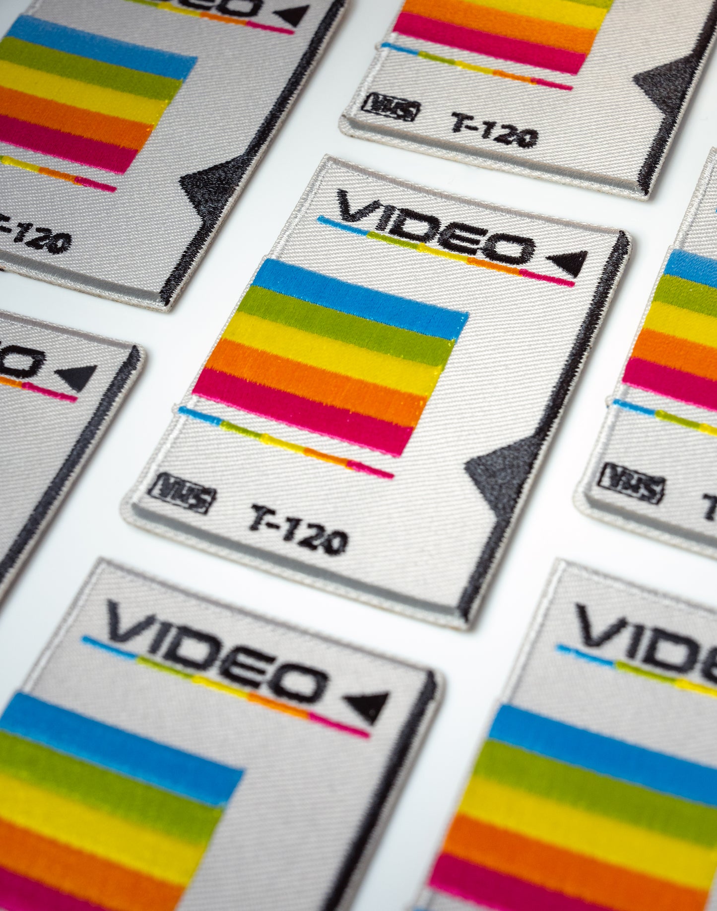 Embroidered Vintage Vibes: Retro VHS Iron-On Patch
