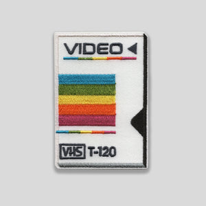 Embroidered Vintage Vibes: Retro VHS Iron-On Patch