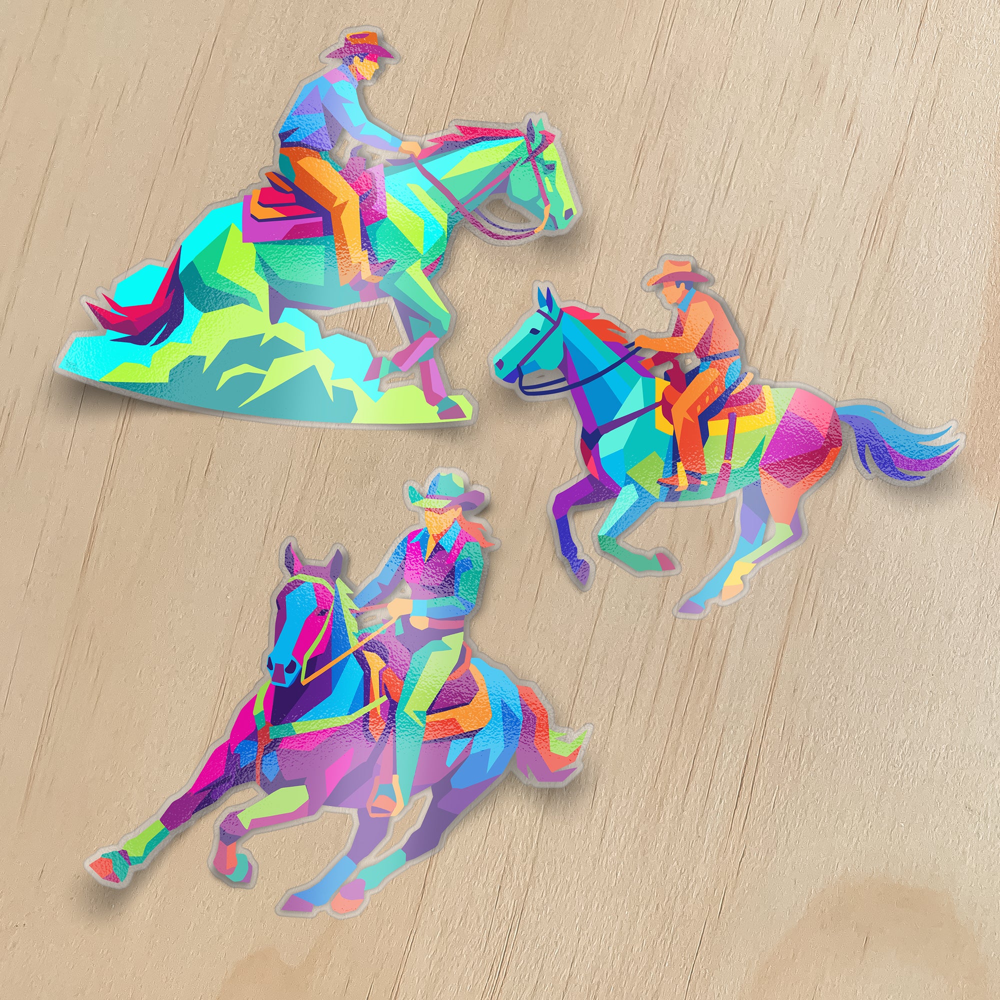 Mosaic Western Riders Klare Aufkleber