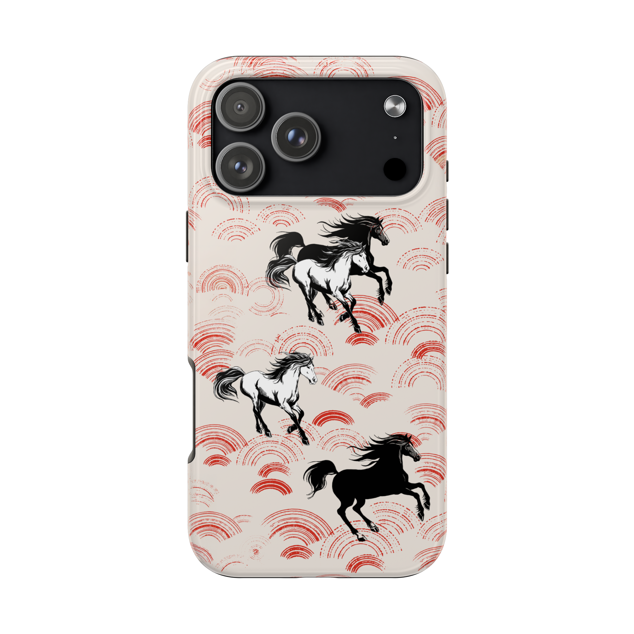 Japanischer Farbholzschnitt Edition Reitsport iPhone Hülle