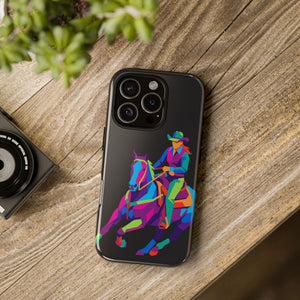 Colorful Cowgirl Riding Horse iPhone Case