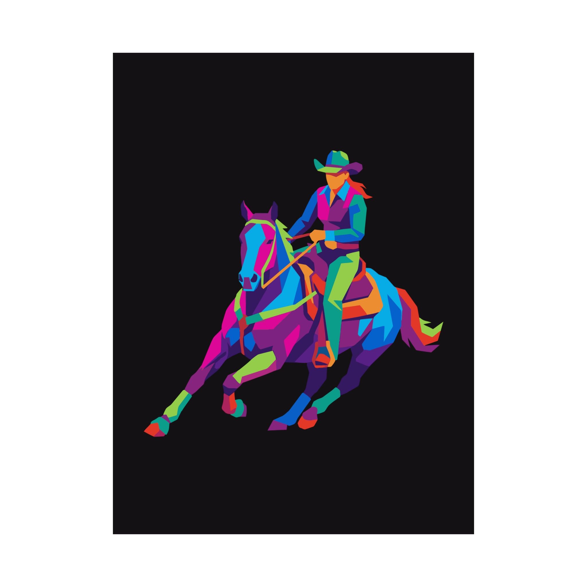 Cowgirl Rodeo Western Horse Art Print