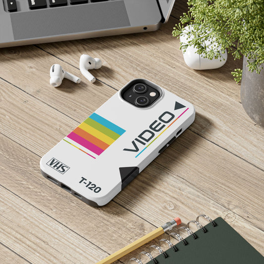 Retro VHS Tape Sleeve iPhone Case — Vintage Tape Design, T-120