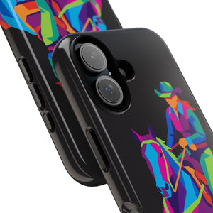 Colorful Cowgirl Riding Horse iPhone Case