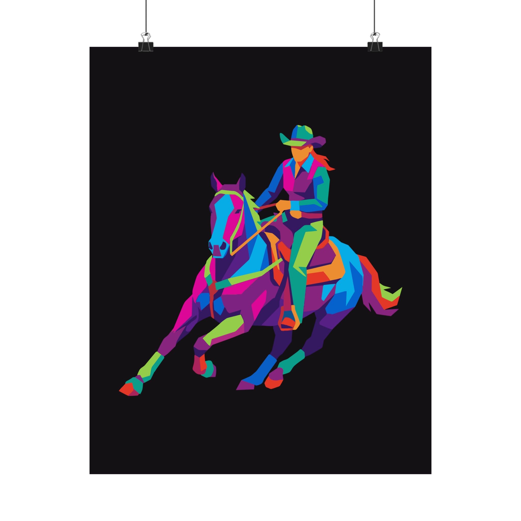 Cowgirl Rodeo Western Horse Art Print