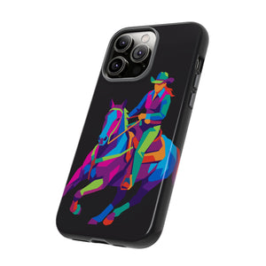 Colorful Cowgirl Riding Horse iPhone Case