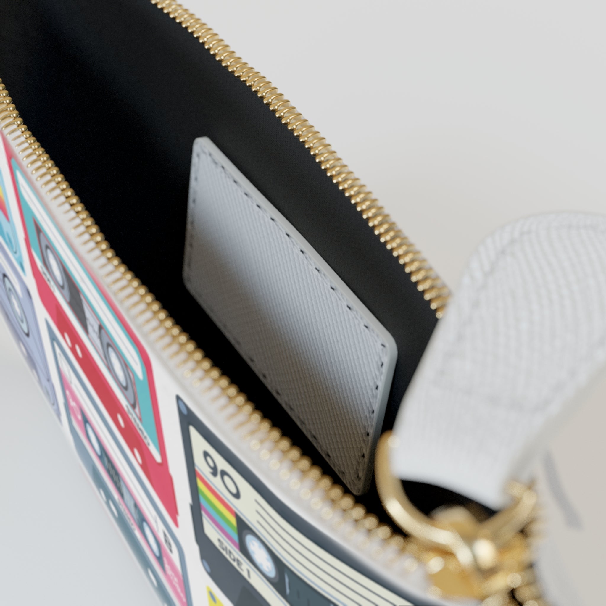 Retro Cassette Tape Patterned Mini Clutch Bag