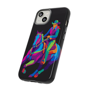 Colorful Cowgirl Riding Horse iPhone Case