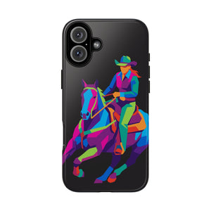 Colorful Cowgirl Riding Horse iPhone Case