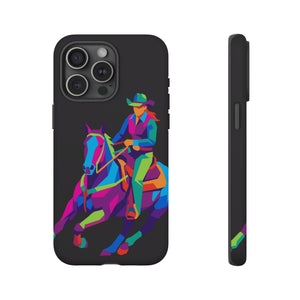 Colorful Cowgirl Riding Horse iPhone Case
