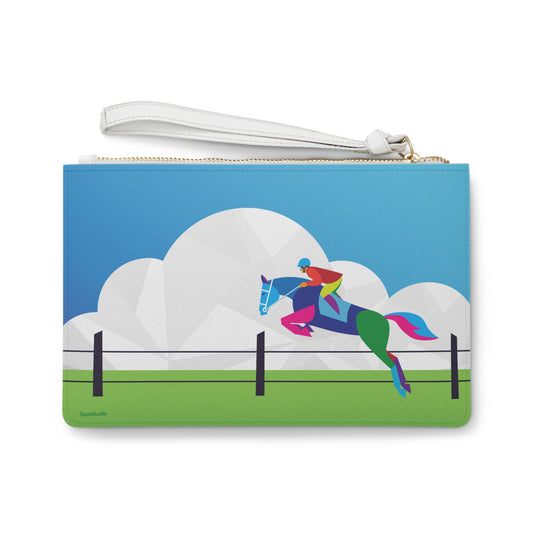Vibrant Equestrian Clutch Bag - Perfect for Horse Lovers, Races, and Everyday Use