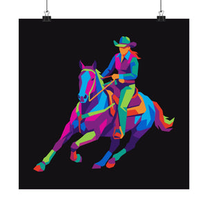 Cowgirl Rodeo Western Horse Art Print