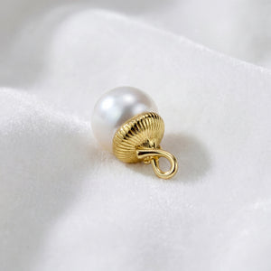 Golden Acorn Pearl Charm Necklace