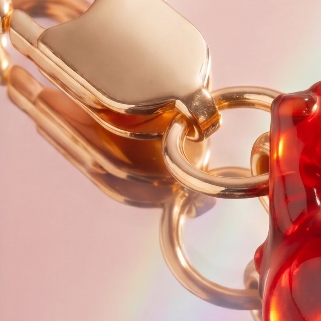 Anatomical Heart Resin Charm – Golden Clasp, Gift Boxed Bag Accessory