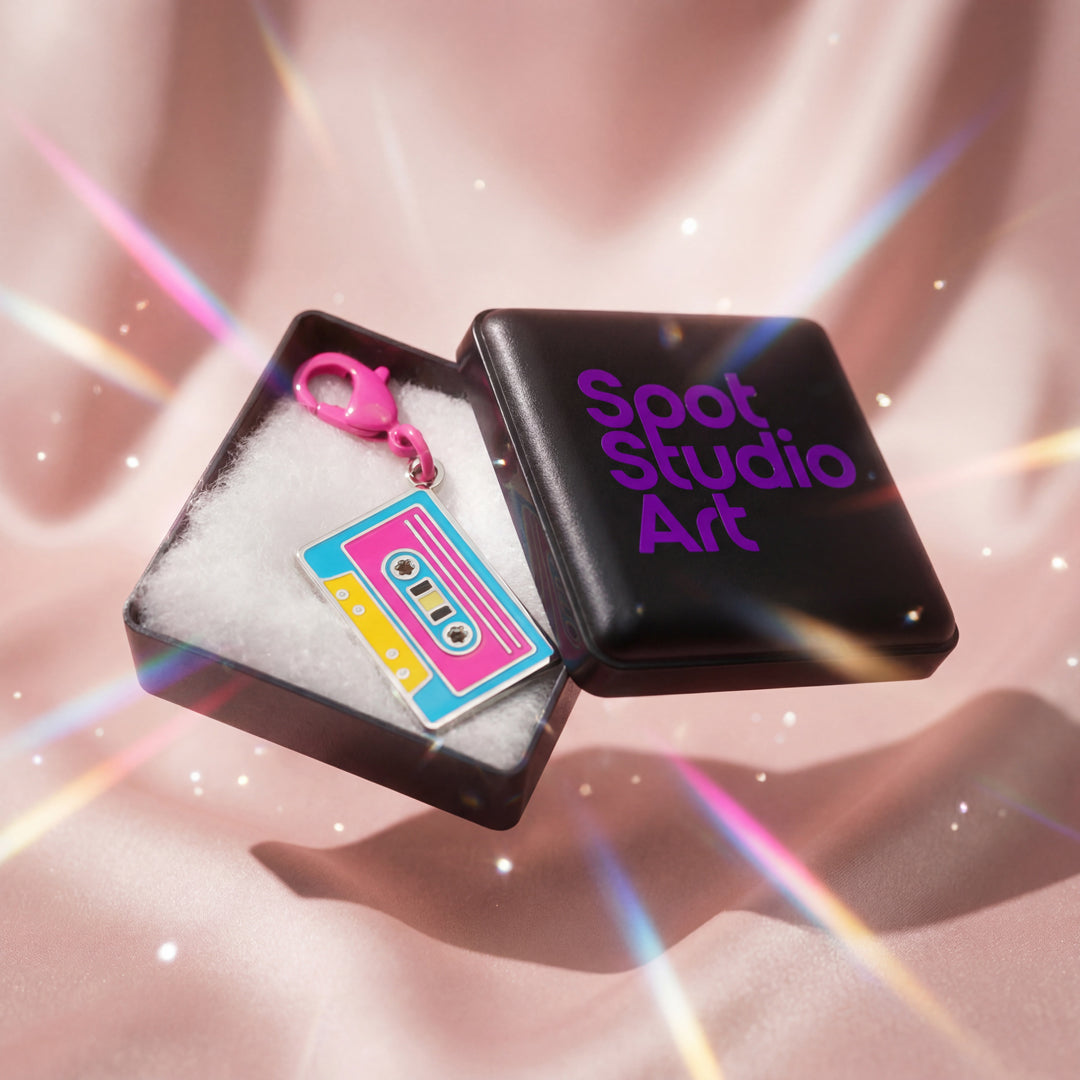 Retro Chic Cassette Enamel Charm