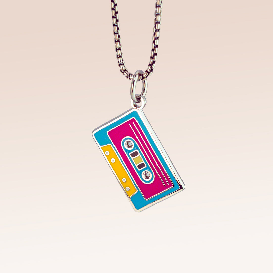 Cassette Tape Enamel Pendant Charm Set