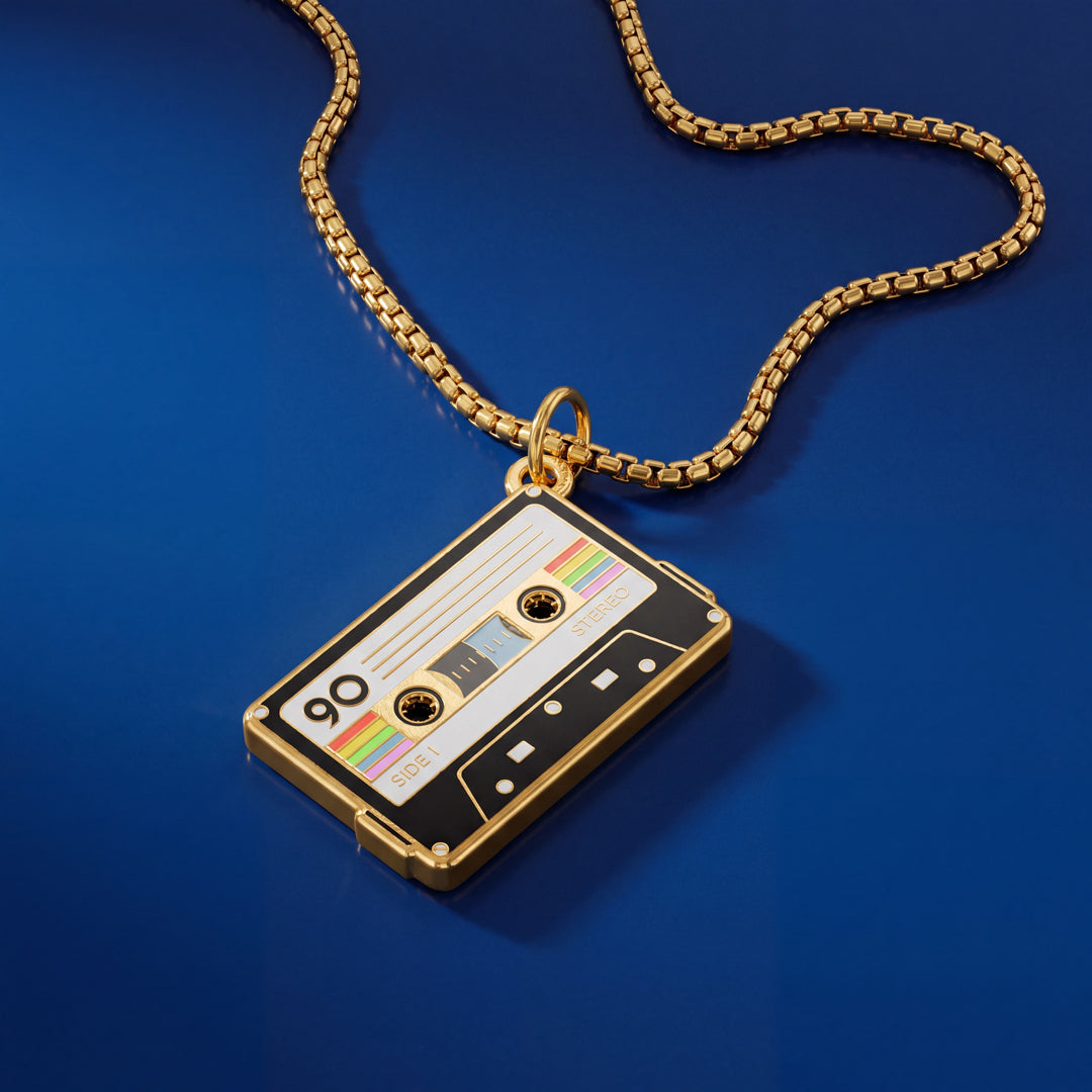 Cassette Tape Enamel Pendant Charm Set