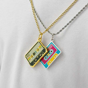 Cassette Tape Enamel Charm Set of 2