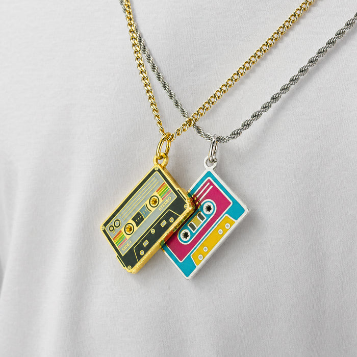 Cassette Tape Enamel Pendant Charm Set