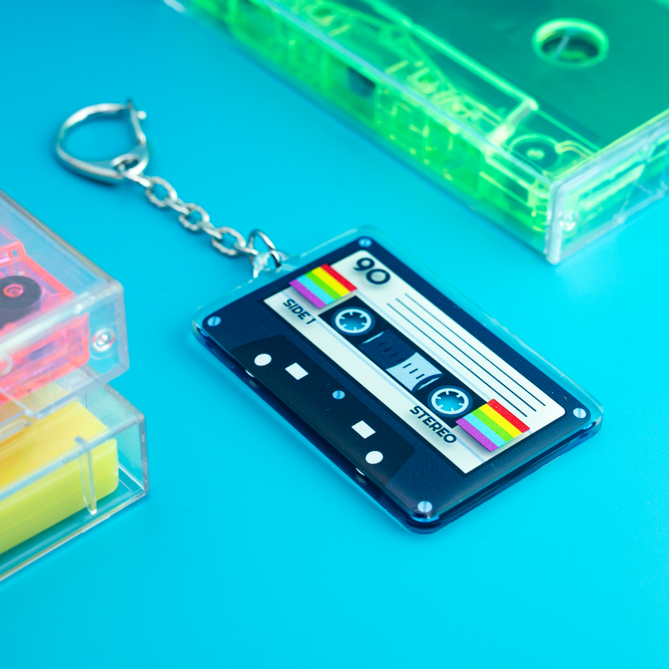 80's Cassette Tape Keychain