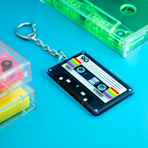 Retro Rewind Cassette Keychain