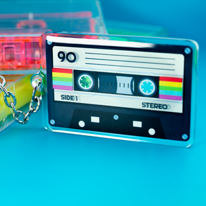 Retro Rewind Cassette Keychain