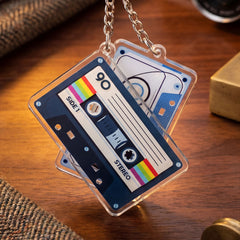 Retro Rewind Cassette Keychain