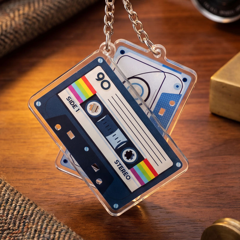 Retro Rewind Cassette Keychain