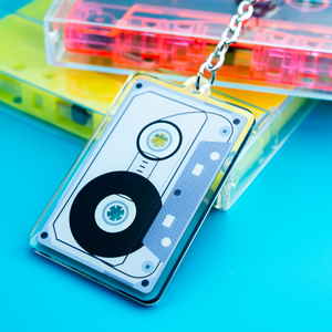 Retro Rewind Cassette Keychain