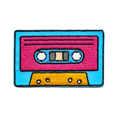Retro Rewind: Colorful Cassette Tape Iron-On Patch