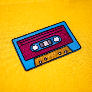 Retro Rewind: Colorful Cassette Tape Iron-On Patch