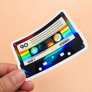 Holographic 80s Mix Tape Stickers (Set of 2)
